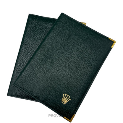 🔴 Rolex Crown Passport Wallet - Forest Green Leather