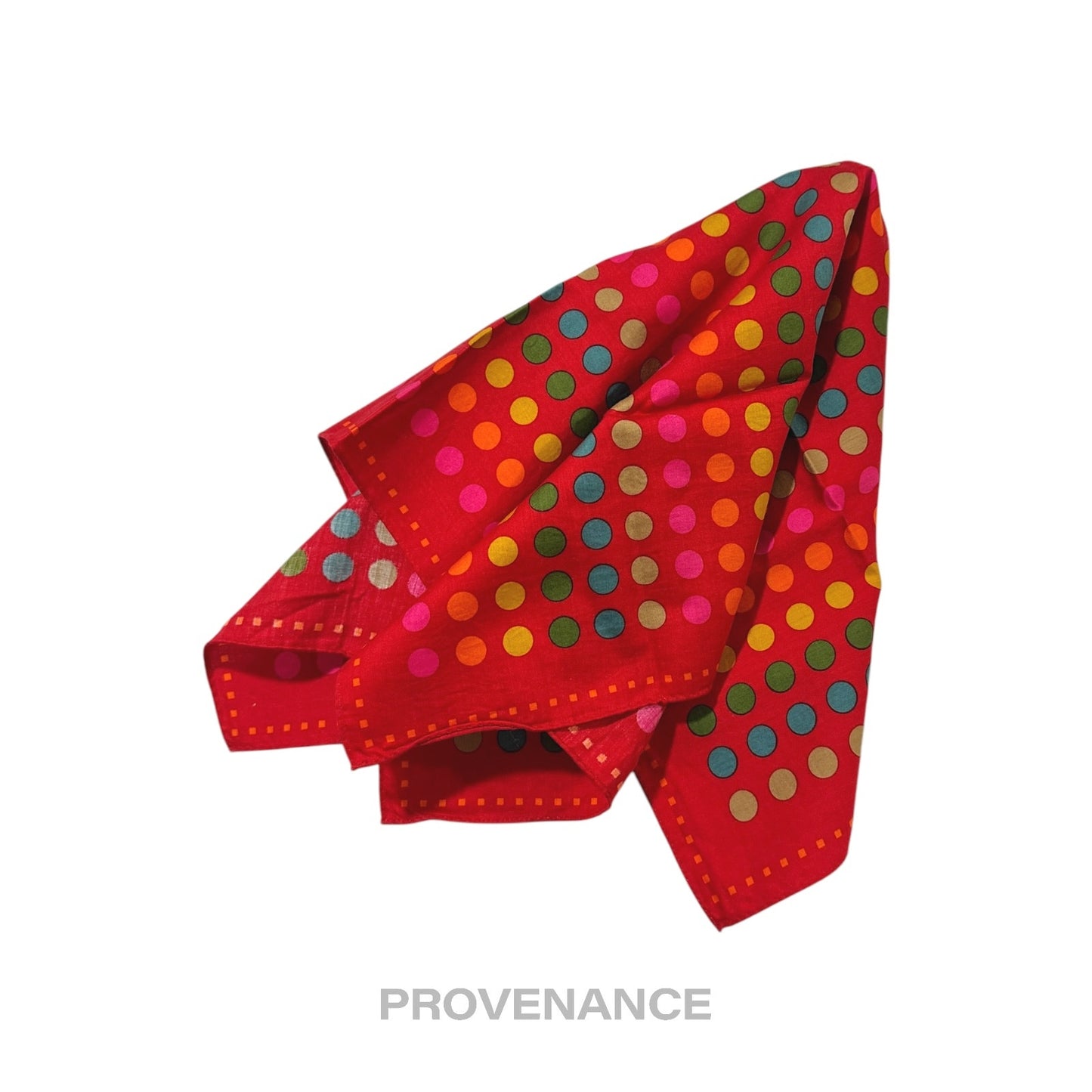 🔴 Yves Saint Laurent YSL Handkerchief Scarf 50 - Red Dot