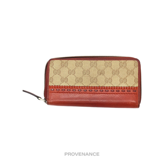 🔴 Gucci Long Zip Wallet - GG Supreme Orange