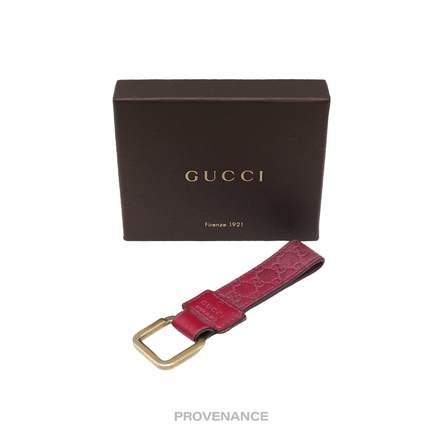 🔴 Gucci Keychain - Fuchsia MicroGuccissima Leather Gold