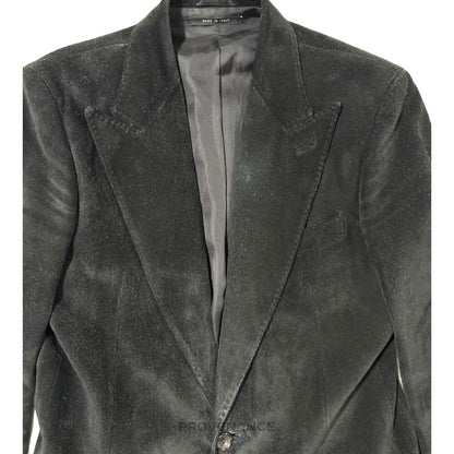 🔴 Gucci Heavy Suede Peak Lapel Coat Tom Ford - Black 46 36