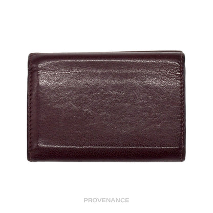 🔴 Givenchy Two Tone Trifold Wallet - Burgundy Leather