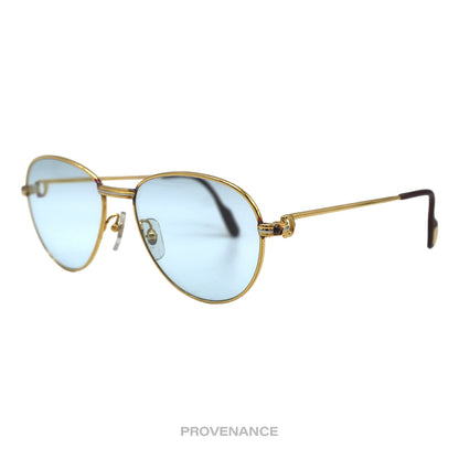 🔴 Cartier Saphir Vintage Sunglasses - Gold/Blue