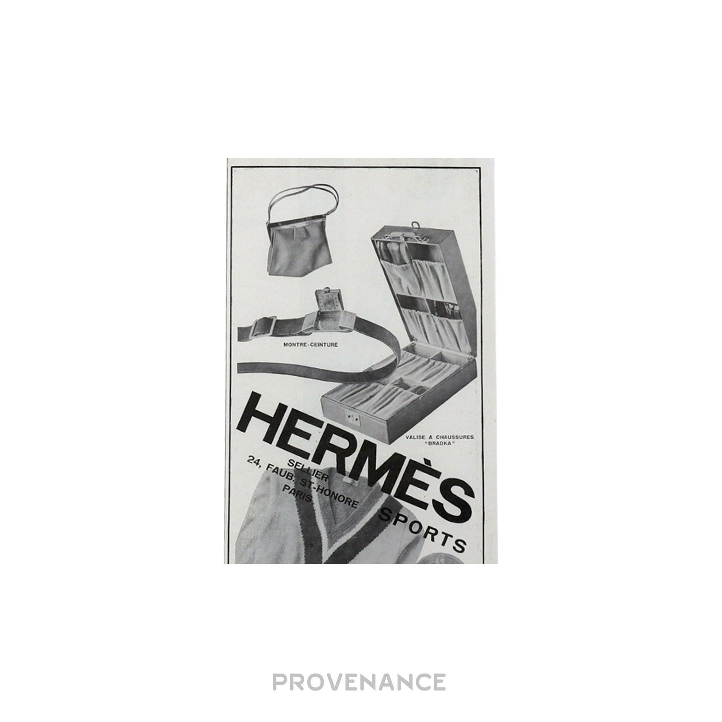 🔴 Hermes Antique Vintage Newsprint Ad - Hermes Sports