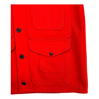 🔴  Filson Mackinaw Wool Cruiser Jacket - Scarlet Red 38 S