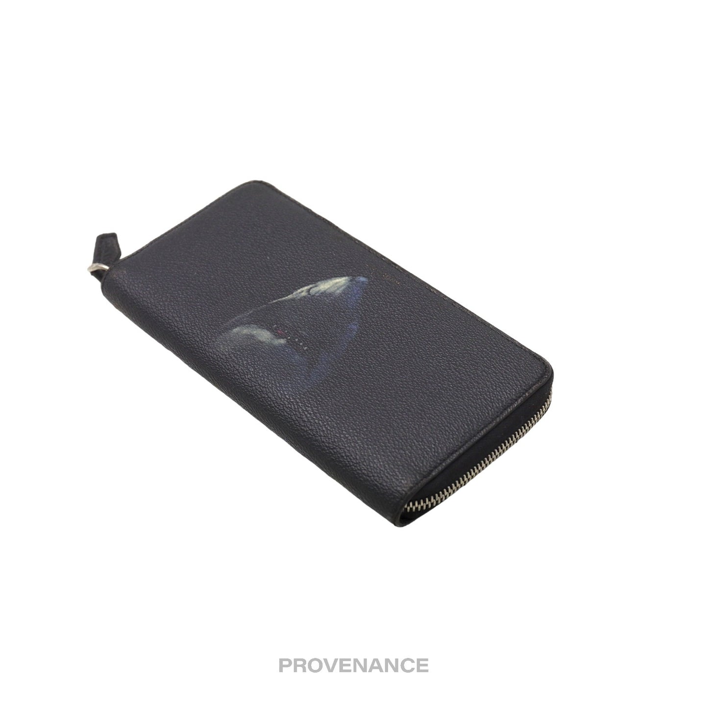 🔴 Givenchy Logo Zip Long Wallet - Shark Black