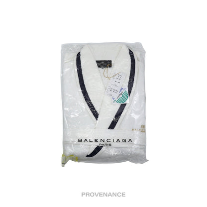 🔴 Balenciaga BB Logo Robe - White/Blue French Terry