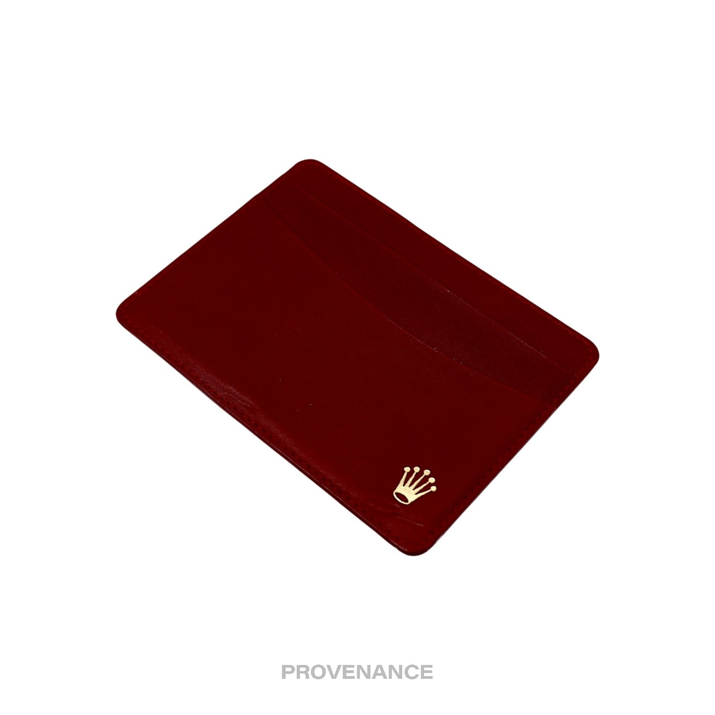 🔴 Rolex Card Holder Wallet - Red Leather