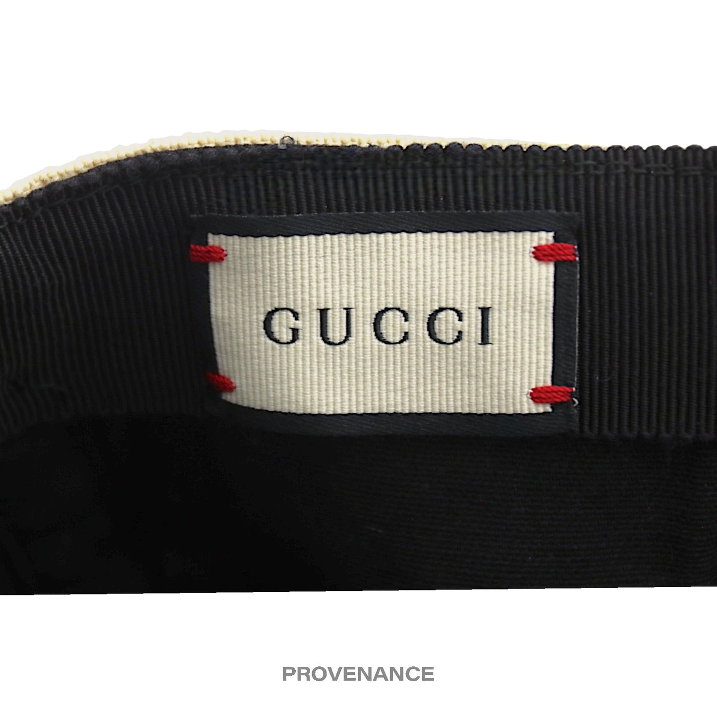 🔴 Gucci Logo Headband Sweatband Cap Hat - Black Cream