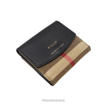 🔴 Burberry Trifold Snap Wallet - Nova Check Black