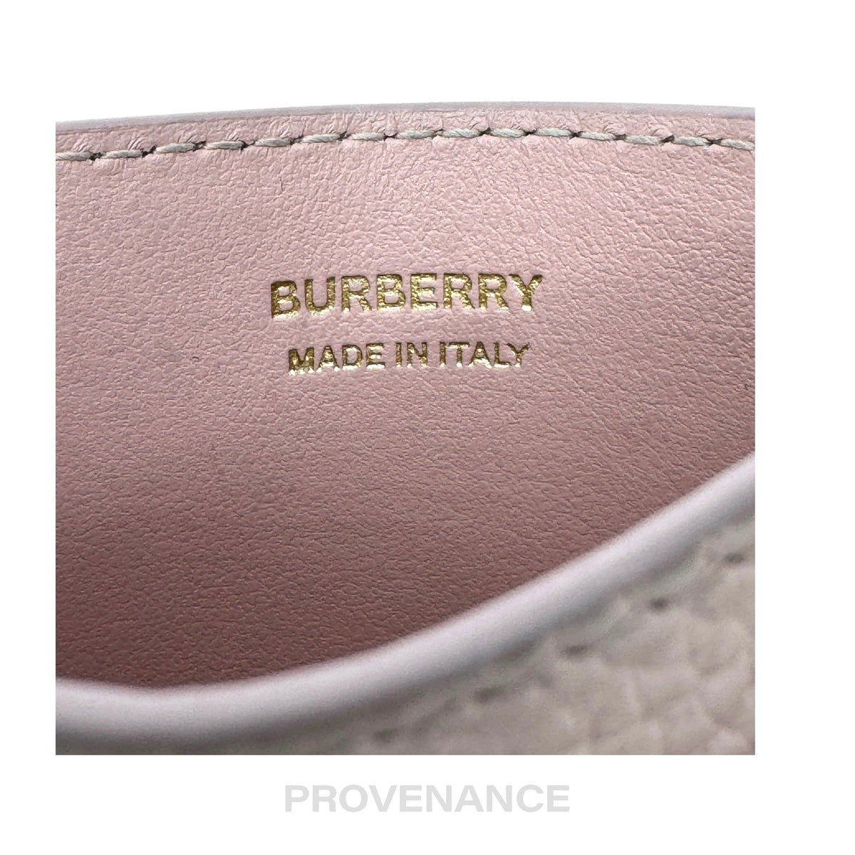 🔴 Burberry Card Holder Wallet -TB Monogram Pink Leather