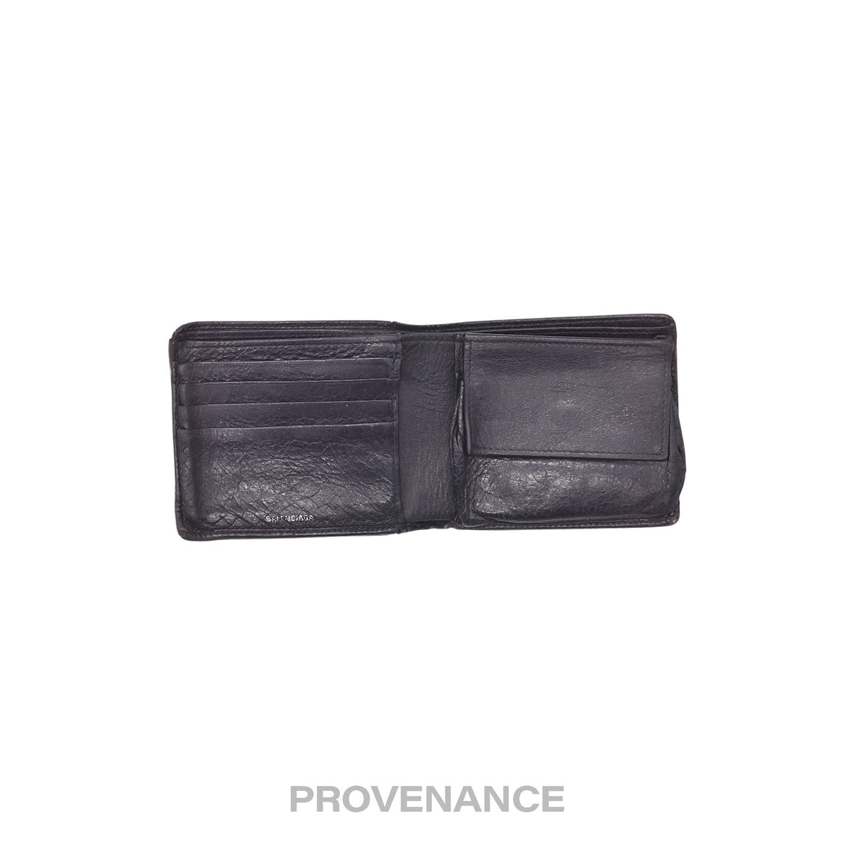 🔴 Balenciaga Screw Stud Bifold Wallet - Black Lambskin
