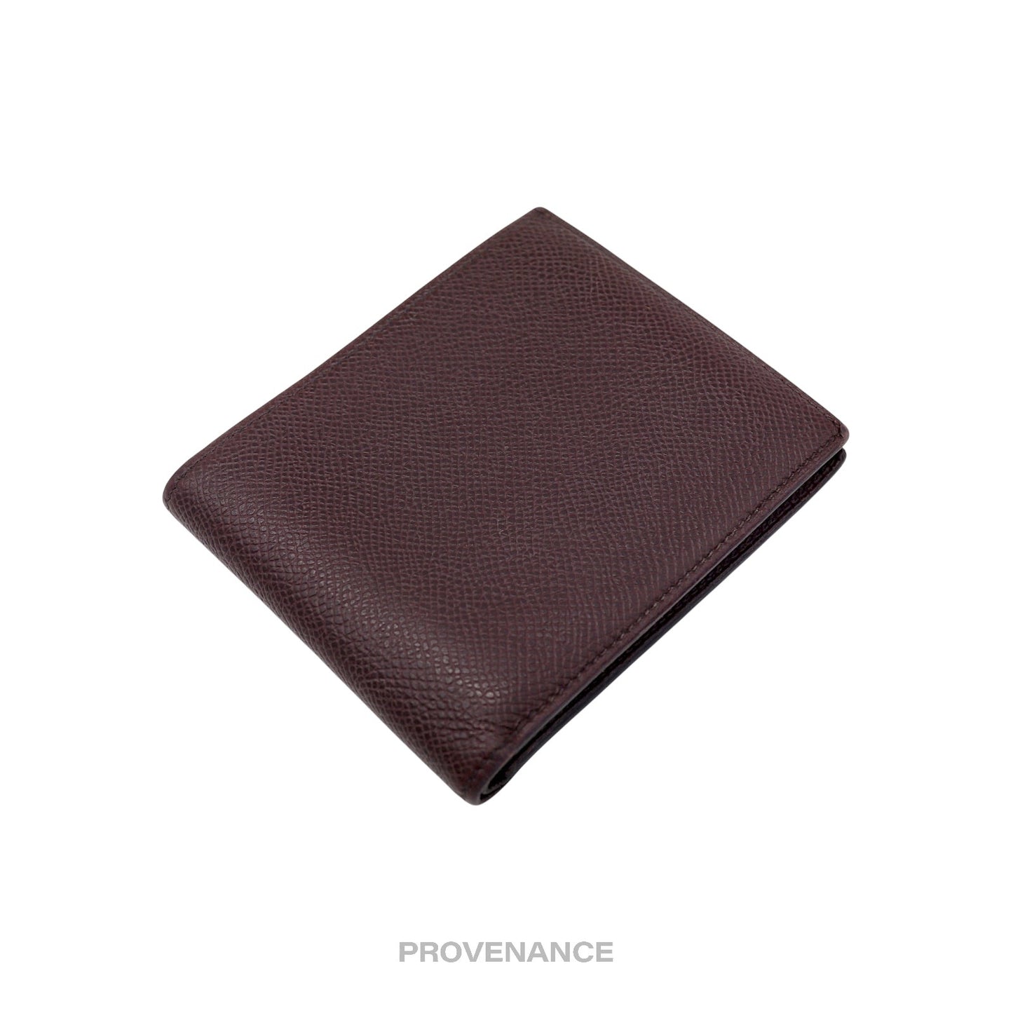 🔴 Hermes Citizen Twill Compact Wallet - Bordeaux Epsom