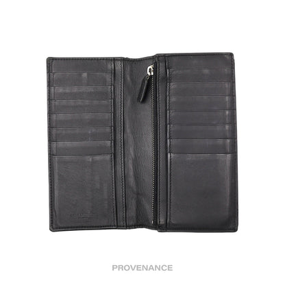 🔴 Saint Laurent Paris SLP Long Wallet - Black Croc Leather
