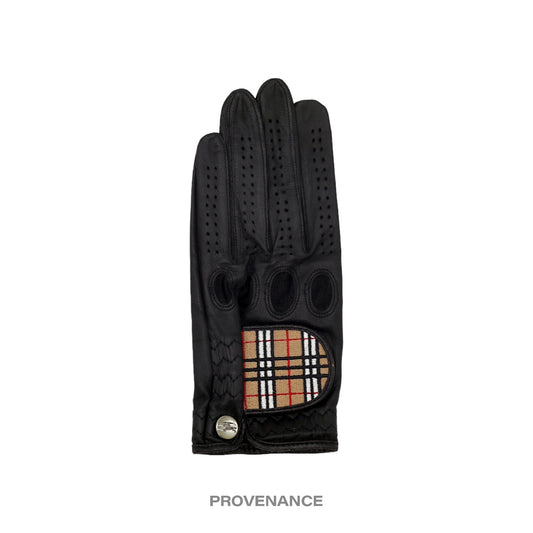 🔴 Burberry Golf Glove - Black Leather Nova Check M