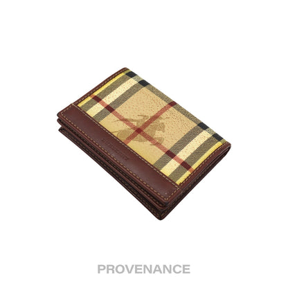 🔴 Burberry Pocket Organizer Wallet - Haymarket Check Brown
