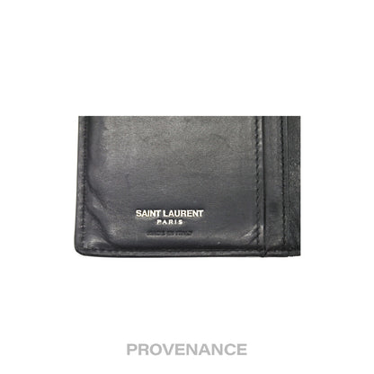 🔴 Saint Laurent Paris SLP Long Wallet - Black Calfskin Leather