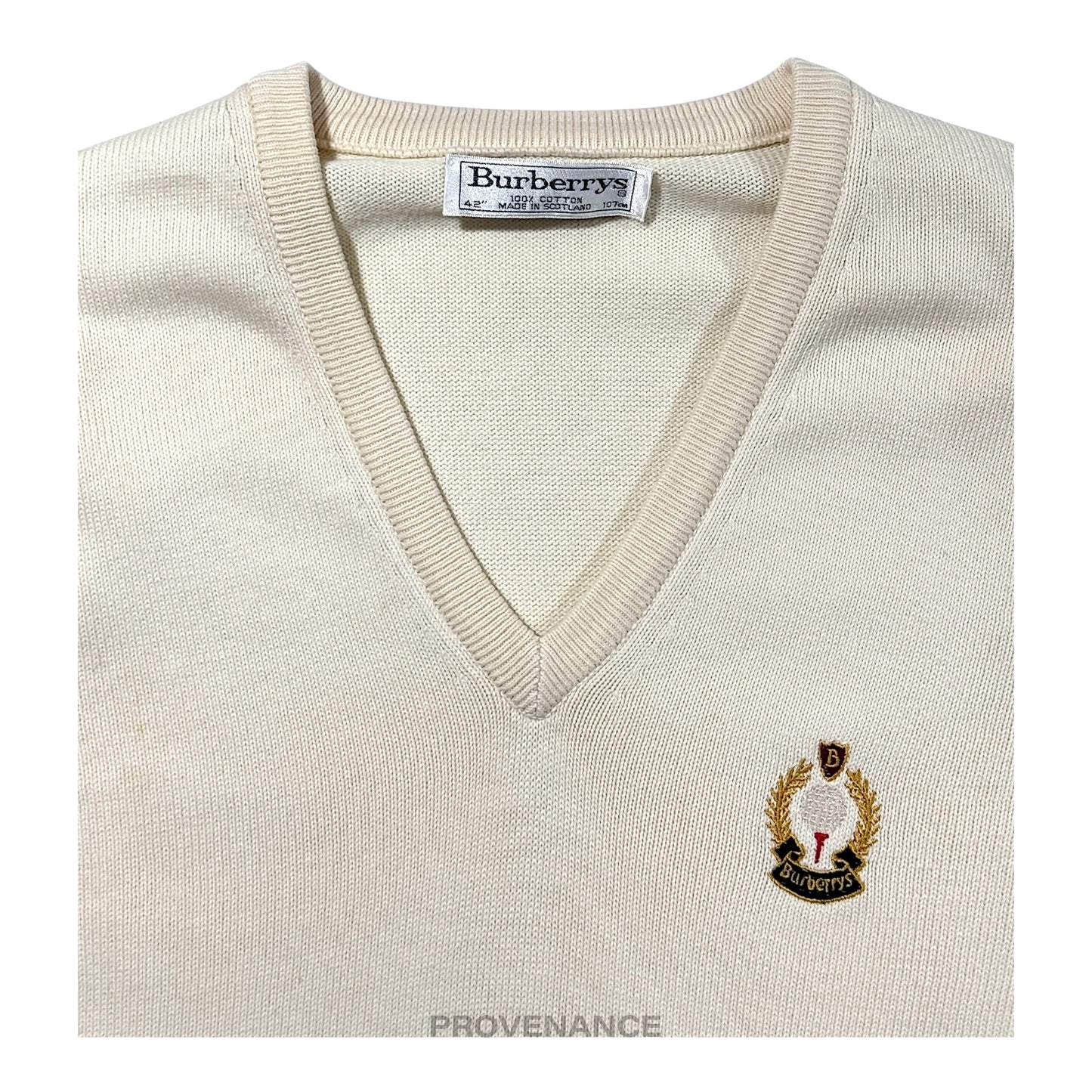 🔴 Burberry Golf Sweater Vest - Cream 42 XL