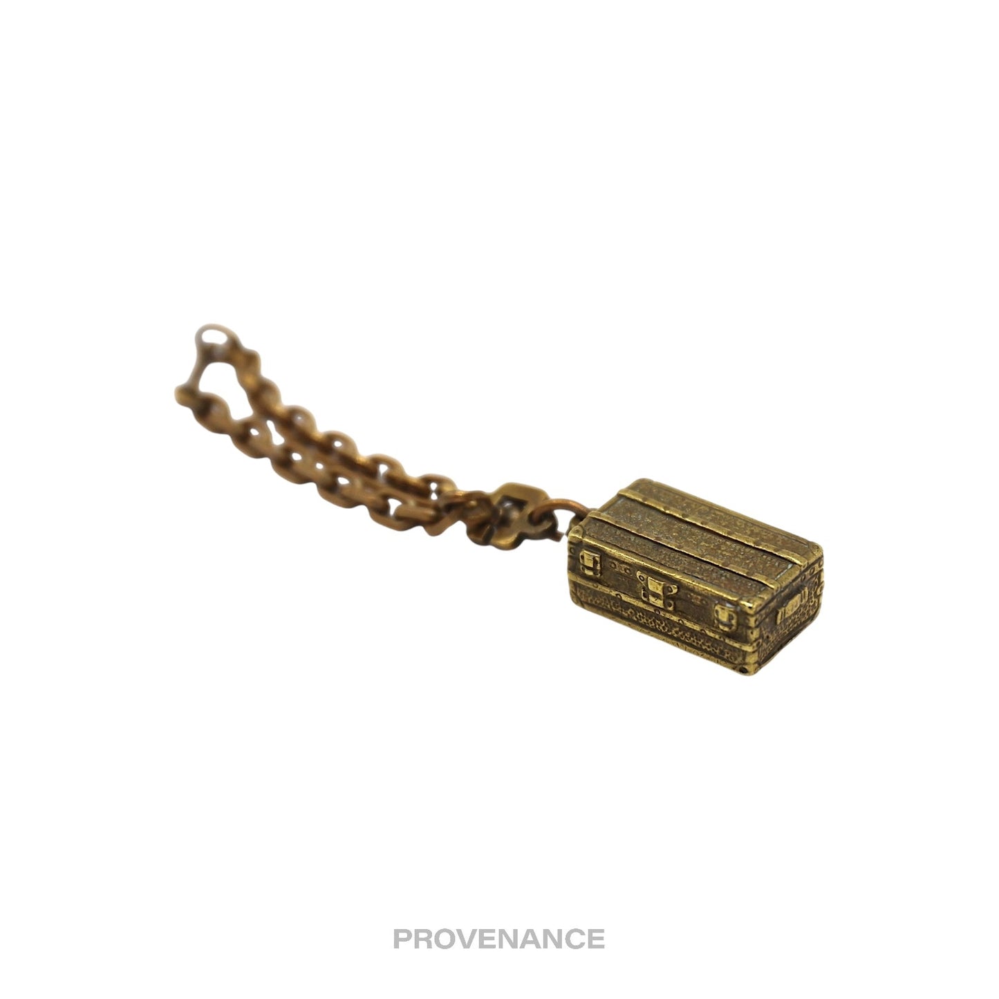 🔴 Louis Vuitton Trunk Keychain Charm - Solid Aged Brass