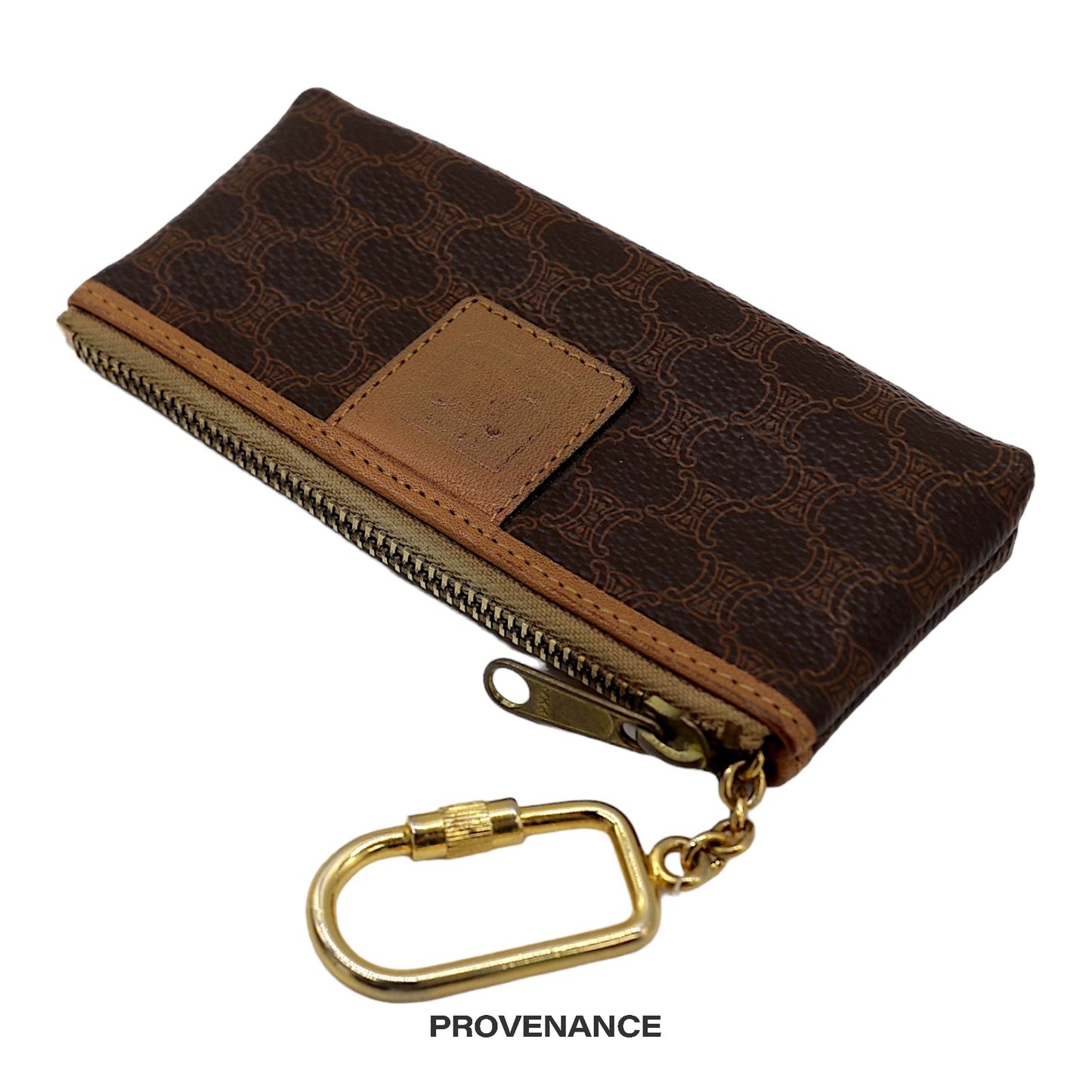 🔴 Celine Key Pouch Cles - Macadam Triomphe Brown