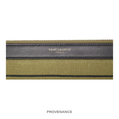 🔴 Saint Laurent Paris SLP Pochette Jour Zip Bag - Olive