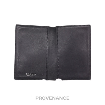 🔴 Givenchy Card Holder Wallet - Floral Black Leather