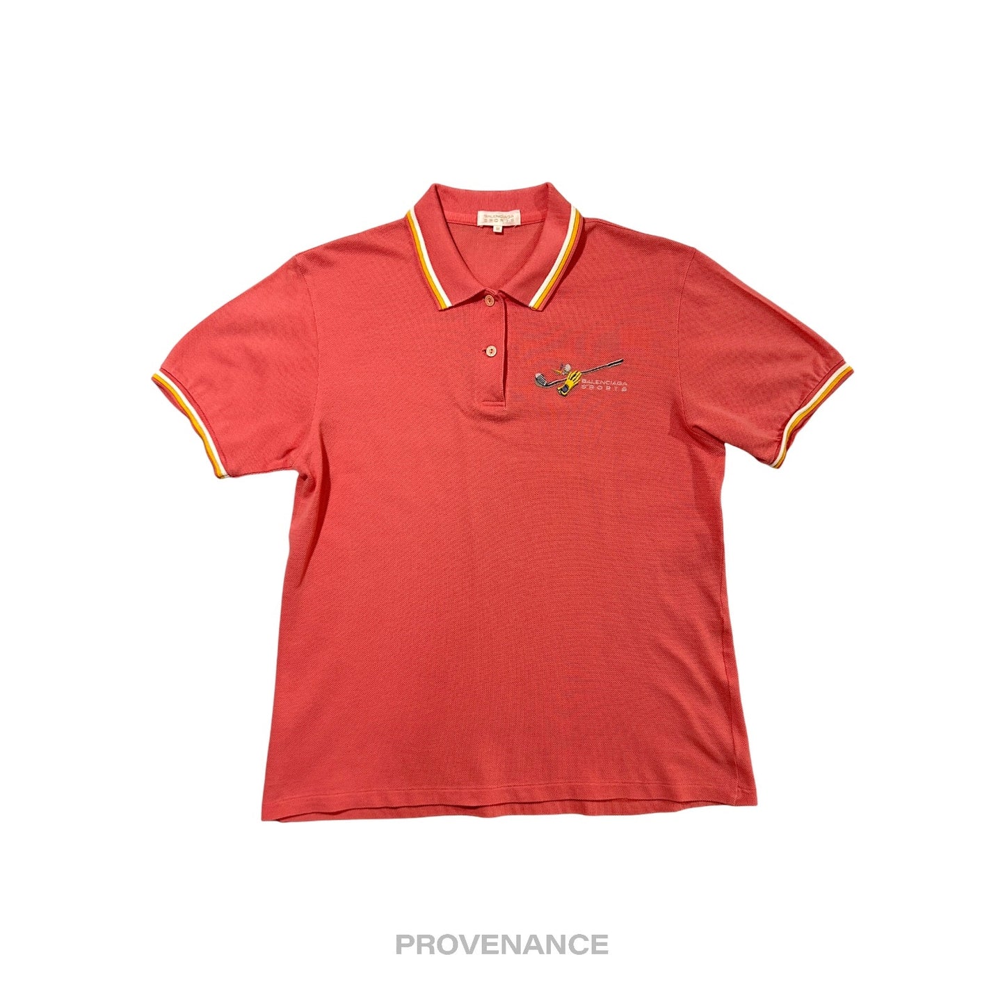 🔴 Balenciaga Sports Golf Polo Shirt - Watermelon Red M