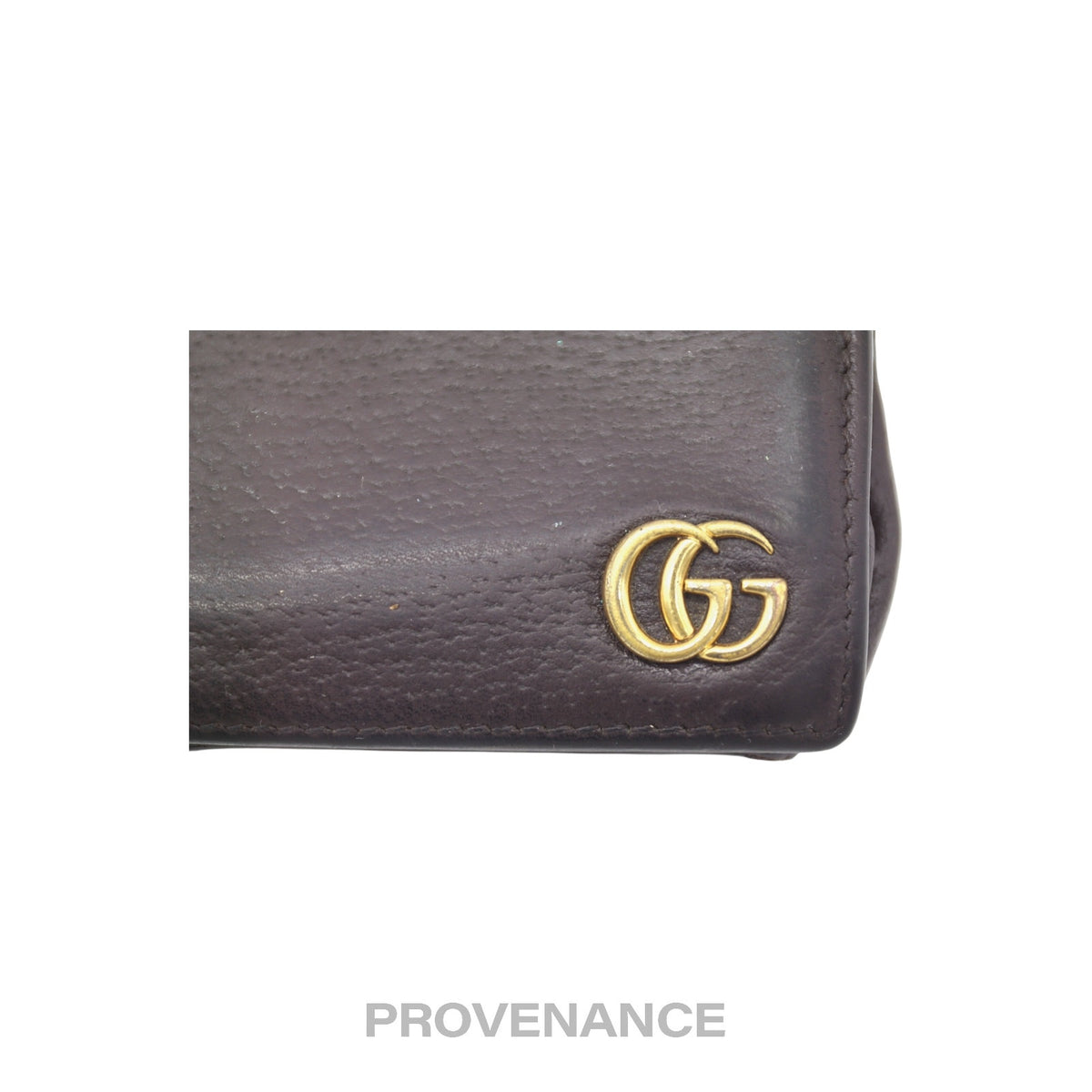 🔴 Gucci GG Marmont Bifold Wallet - Dark Chocolate Leather