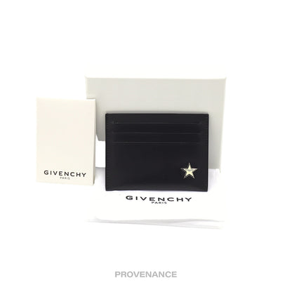 🔴 Givenchy Logo 6CC Card Holder Wallet - Black Leather