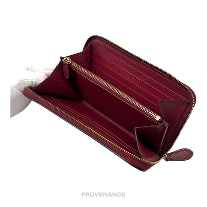🔴 Burberry Logo Zip Long Wallet - Red Nova Check