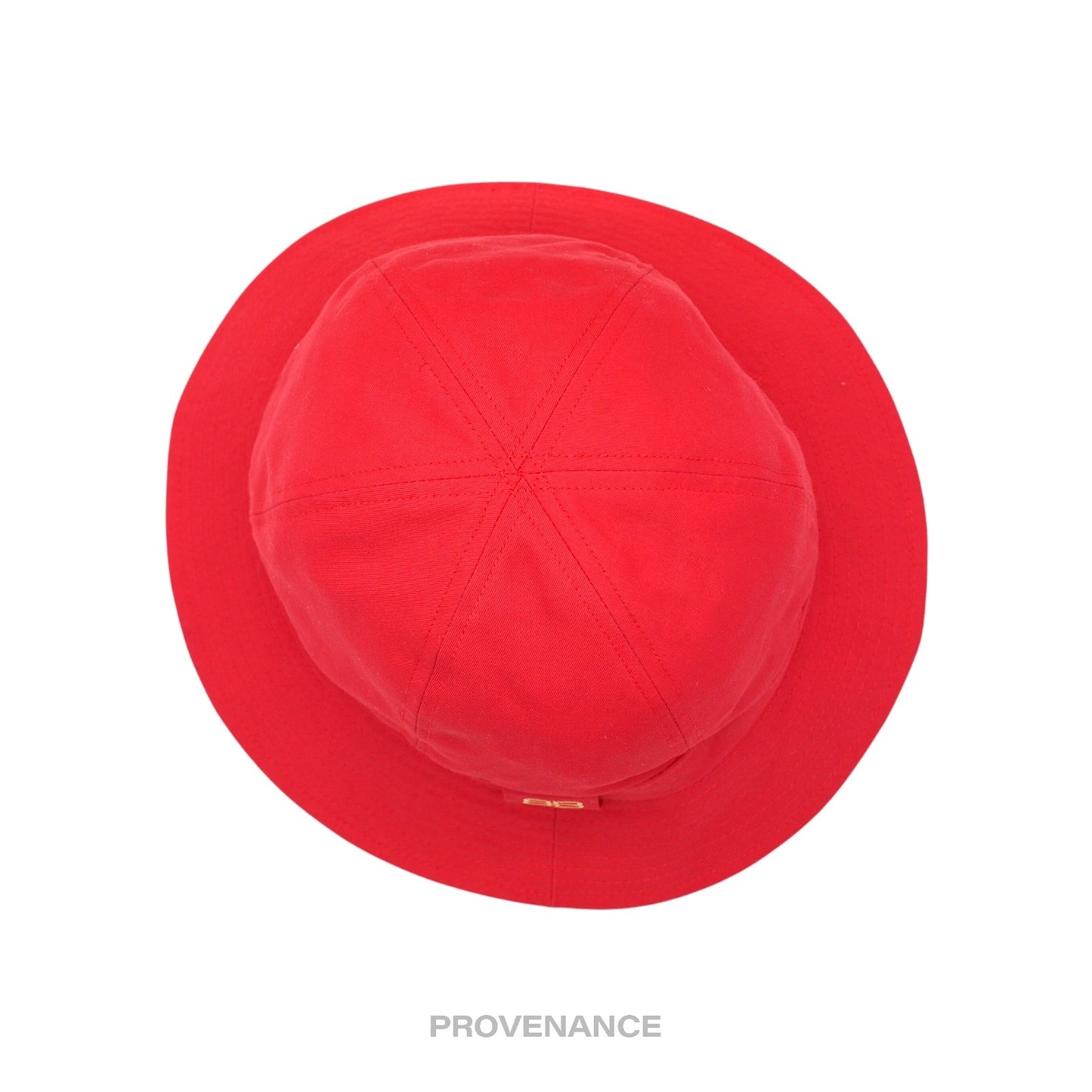 🔴 Balenciaga BB Logo Embroidered Bucket Hat - Red M