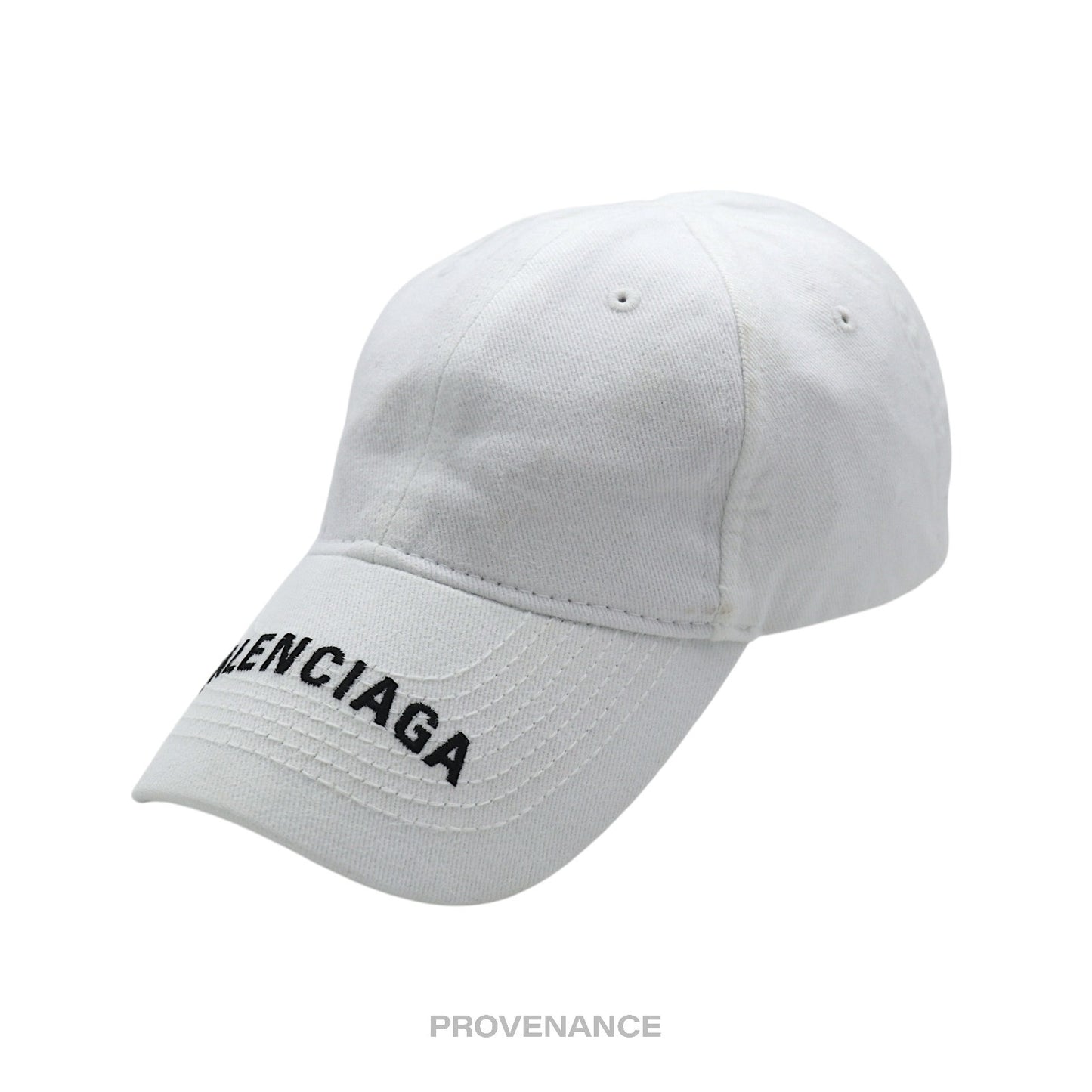 🔴 Balenciaga Embroidered Logo Cap Hat - White