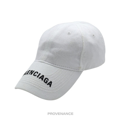 🔴 Balenciaga Embroidered Logo Cap Hat - White