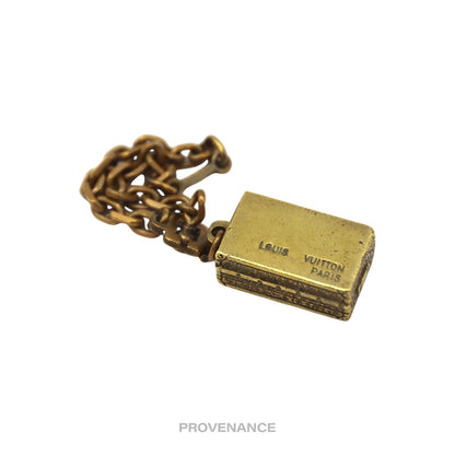 🔴 Louis Vuitton Trunk Keychain Charm - Solid Aged Brass