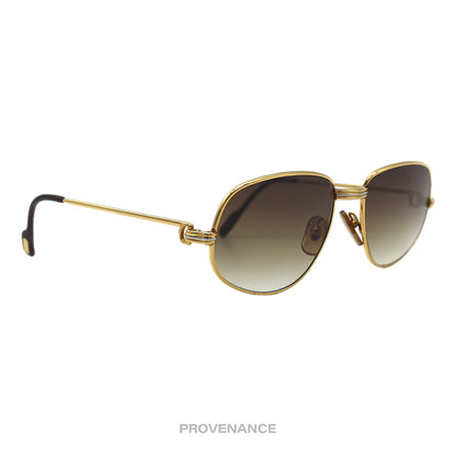 🔴 Cartier Romance Louis Sunglasses (Drake) - Gold Brown 56