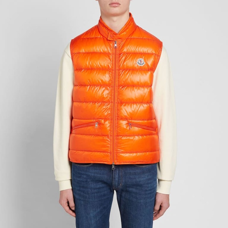 🔴 Moncler Gui Down Vest - Orange 2 M