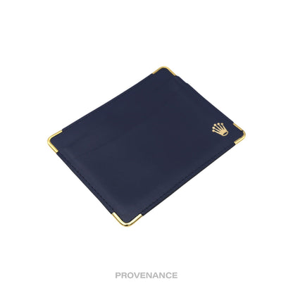 🔴 Rolex Card Holder Wallet - Navy Blue Leather