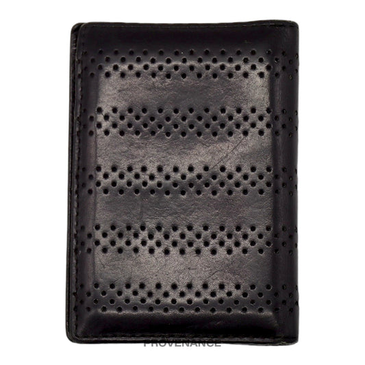 🔴 Dior Pocket Organizer Wallet - Perforated Black Leather
