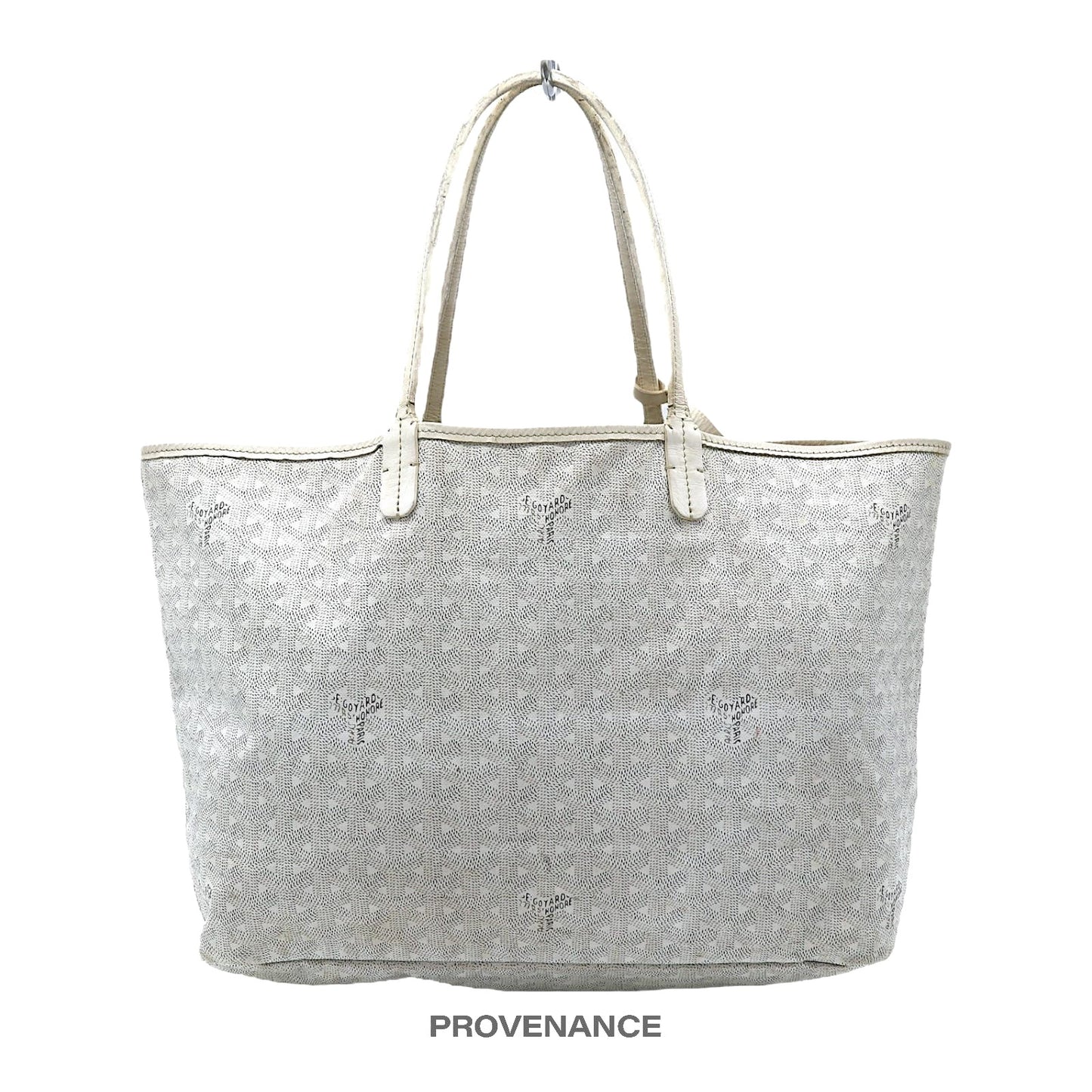 🔴 Goyard St. Louis Tote PM Bag - White Goyardine