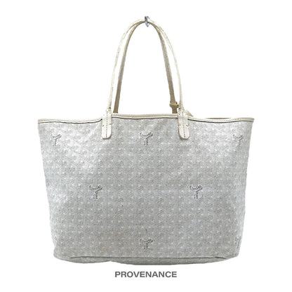 🔴 Goyard St. Louis Tote PM Bag - White Goyardine