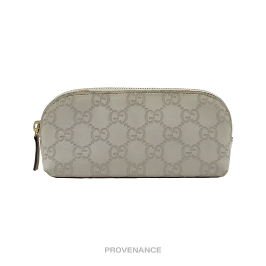 🔴 Gucci Zip Cosmetic Pouch - Ivory GG Guccissima Leather