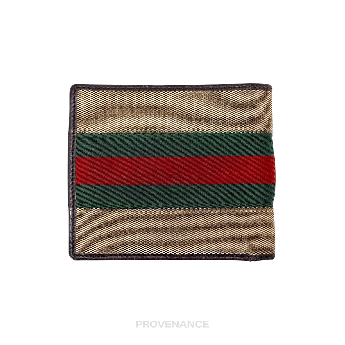 🔴 Gucci Bifold Wallet - Raffia with Web