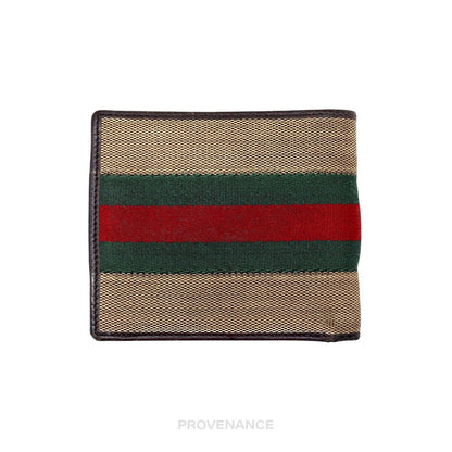 🔴 Gucci Bifold Wallet - Raffia with Web