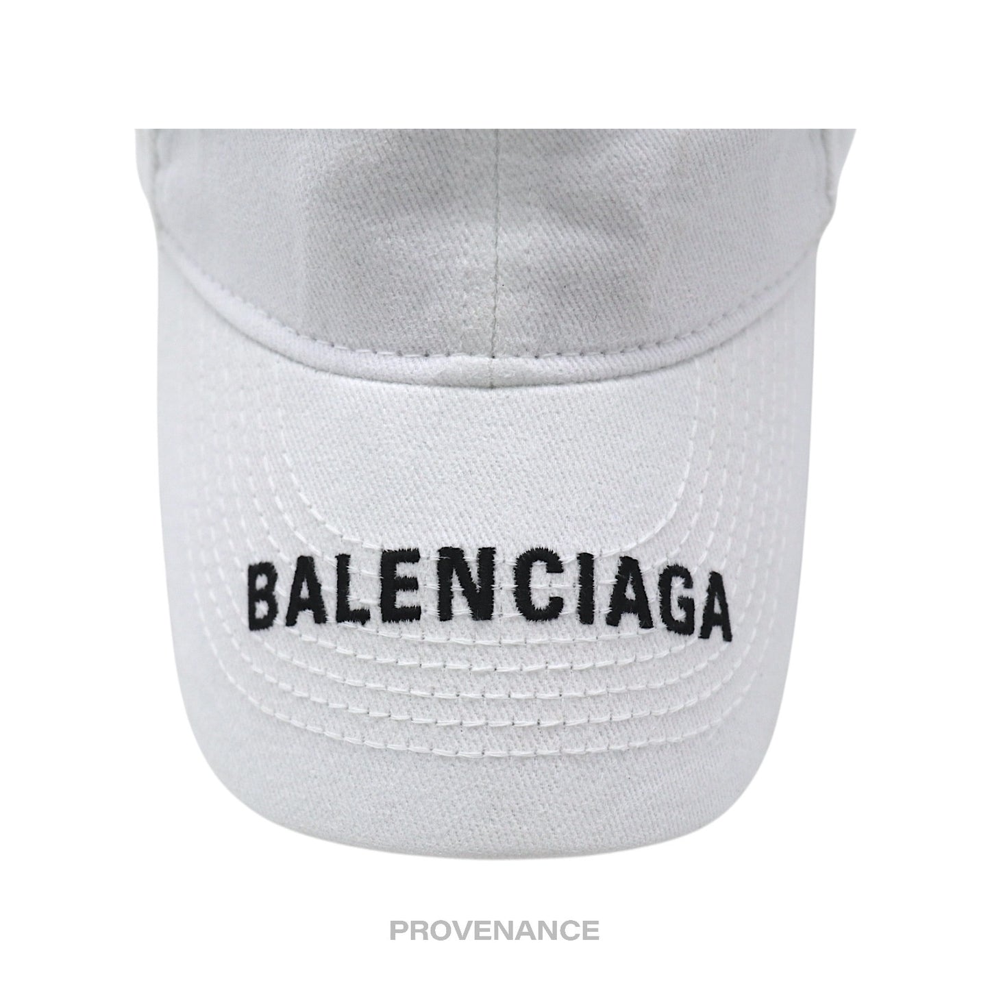 🔴 Balenciaga Embroidered Logo Cap Hat - White