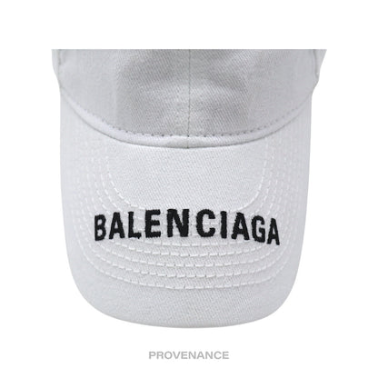 🔴 Balenciaga Embroidered Logo Cap Hat - White