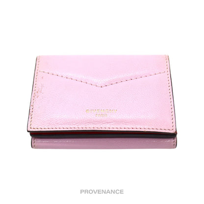🔴 Givenchy Trifold Wallet - Two Tone Pink Red Leather