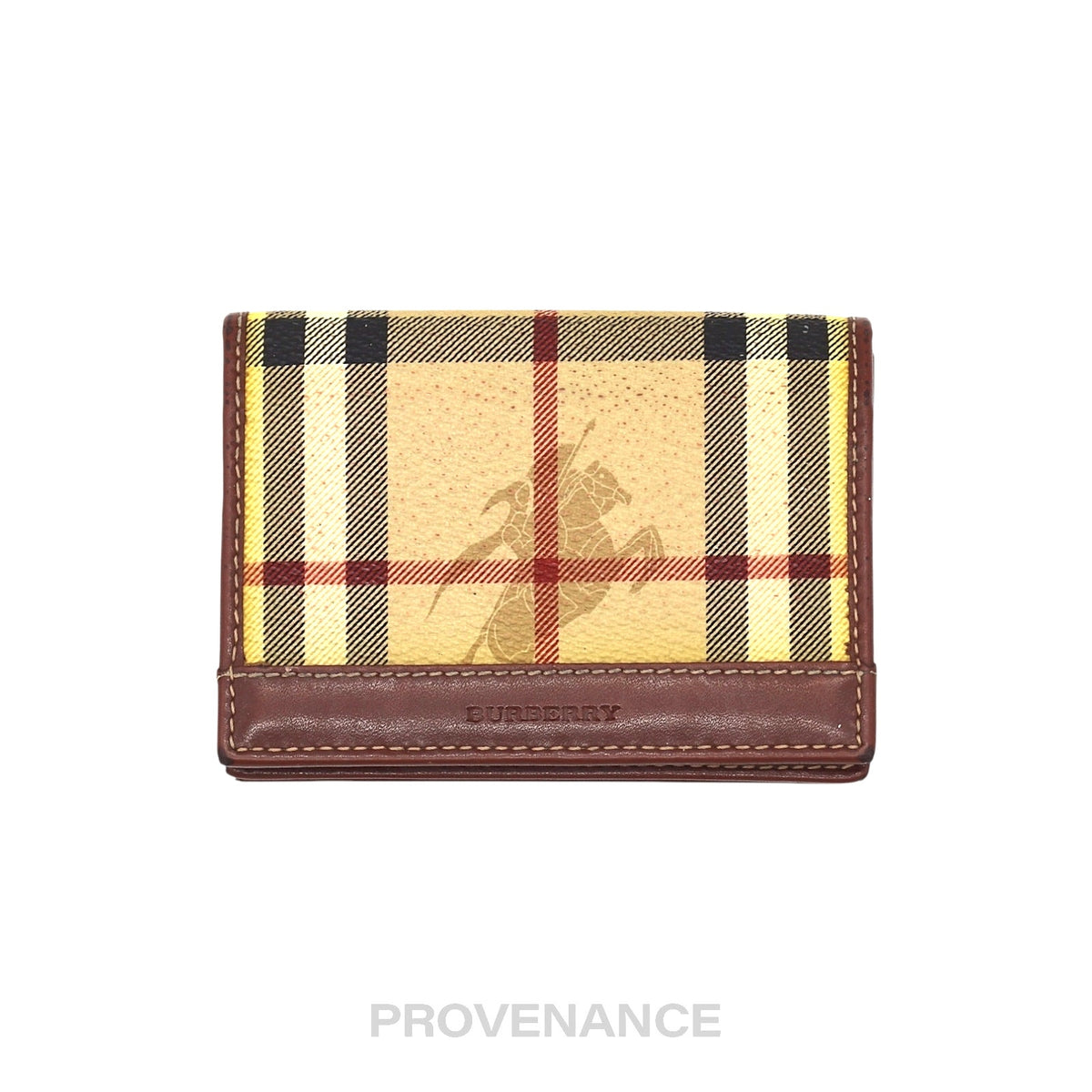 🔴 Burberry Pocket Organizer Wallet - Haymarket Check Brown