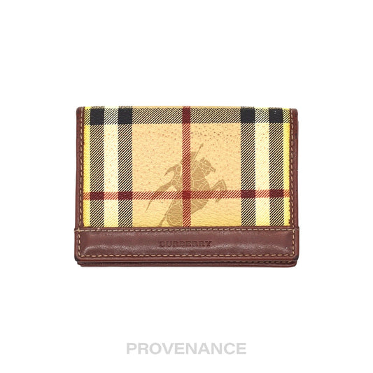 🔴 Burberry Pocket Organizer Wallet - Haymarket Check Brown