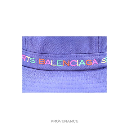 🔴 Balenciaga Sports Bucket Hat - Blue Rainbow Multicolor L