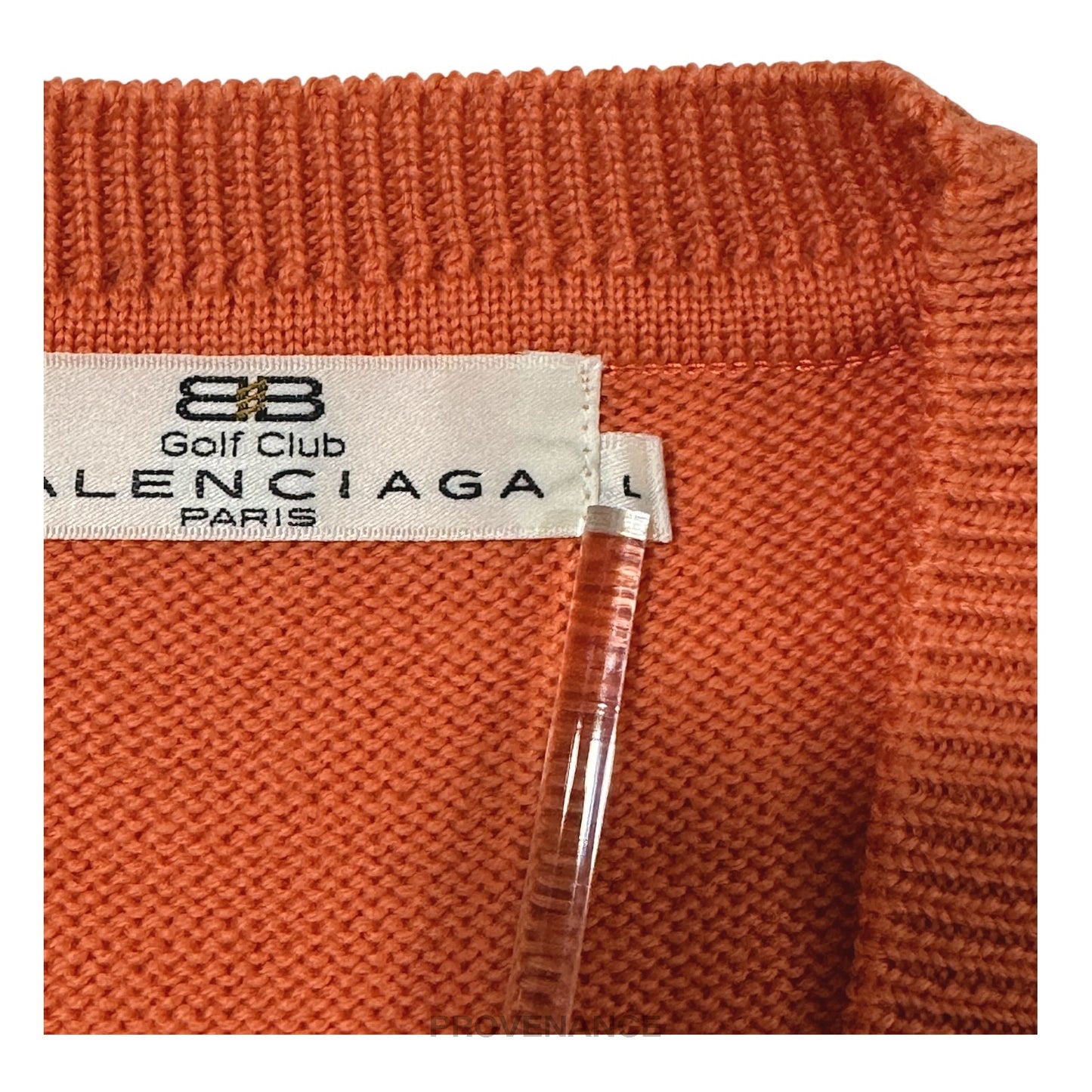 🔴 Balenciaga BB Logo Wool Sweater Vest - Orange/White L